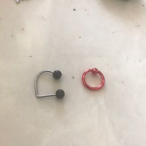 Eyebrow ring and Lip ring